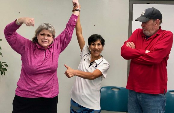 CBN's Lisa Fernandez Stretches for a Win at the NYRR Striders with Asteria Challenge Thanks to her aggressive approach to exercise (and everything else), Lisa Fernandez is declared the winner by Asteria Claude-Howard.